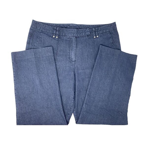 new directions Denim - New Directions Navy Blue Cotton Blend Flat Front Women's Jeans Size 14